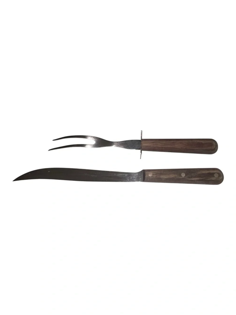 Westmorland 644 Carving Knife Fork Set Stainless Steel Wood Handle Vintage Japan